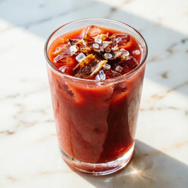 Agua Fresca de Tomate y Albahaca con Toque Crujiente