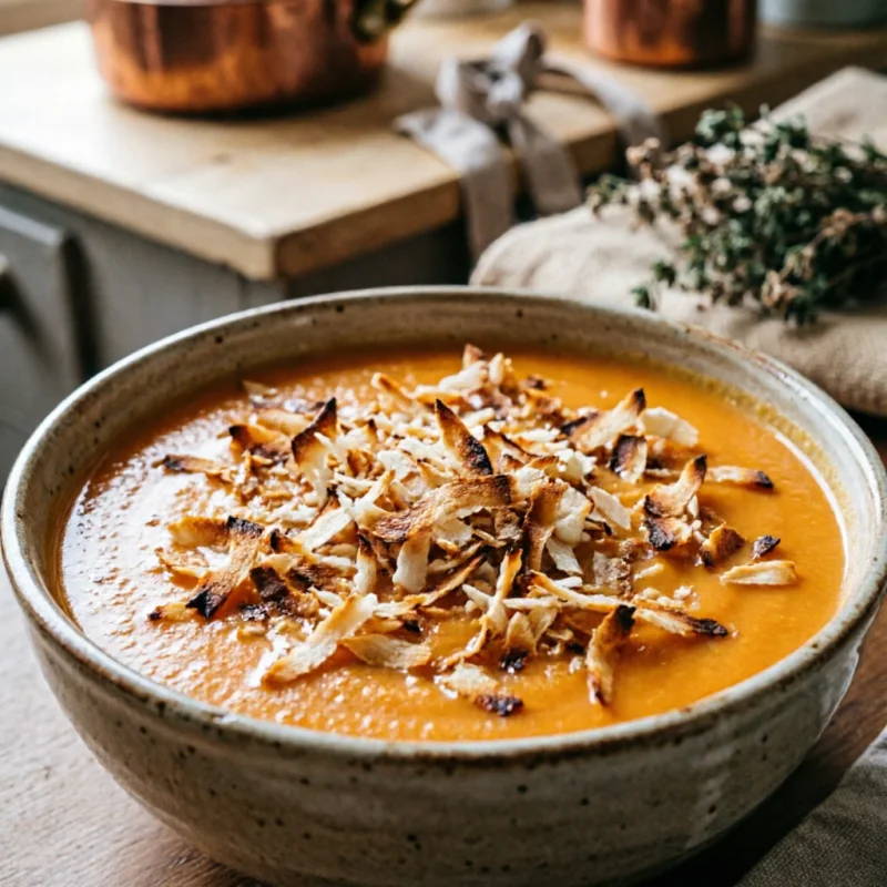 Crema de Boniato con Coco Tostado y Chile