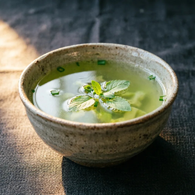 Caldo De Brotes De Guisante Y Limón Sutil