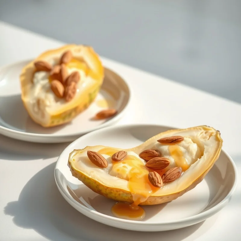 Chirimoyas Glaseadas con Almendras Crujientes