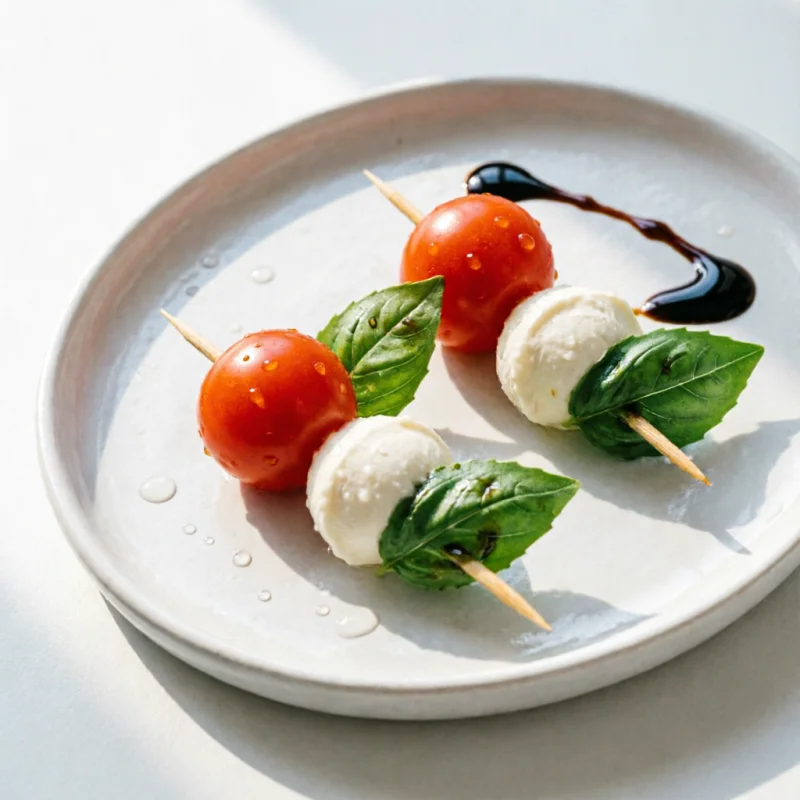 Mini Brochetas Caprese Prismáticas
