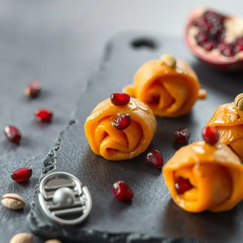 Rollitos de Boniato Ahumado y Granada