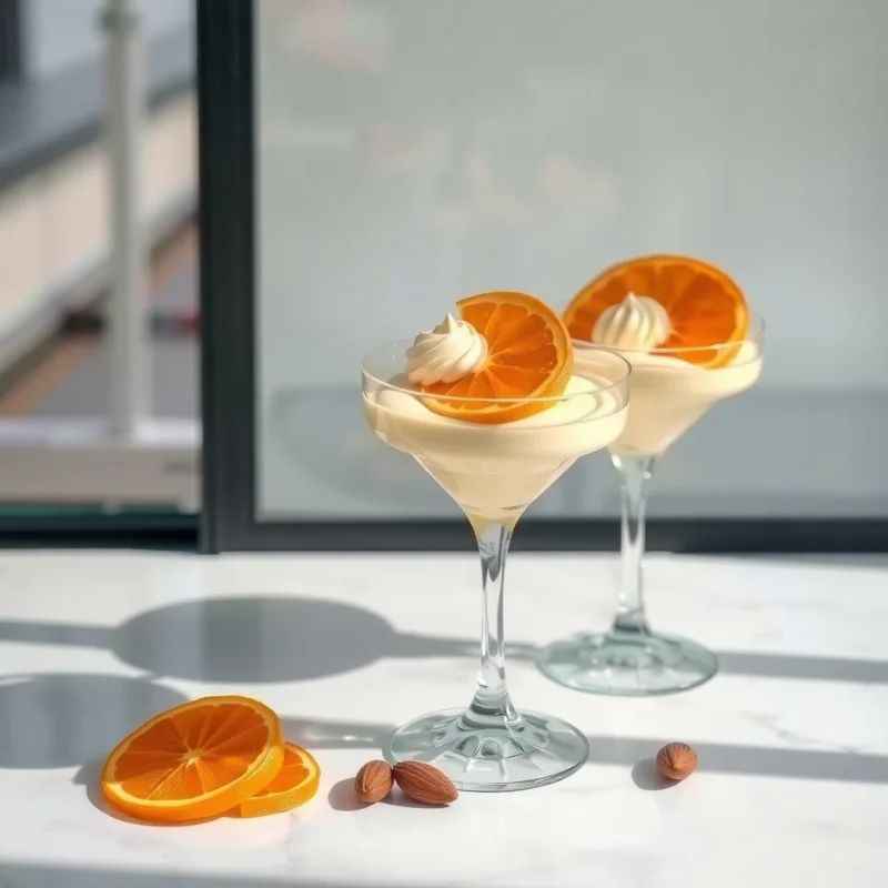 Mousse Cítrica de Naranja y Almendras Crujientes