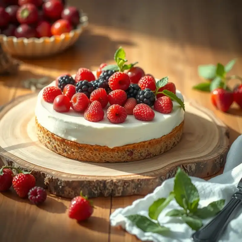 Tarta Rústica de Frutos Rojos y Queso Crema