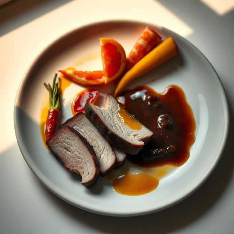 Cerdo Braseado con Pomelo y Jengibre Glaseado