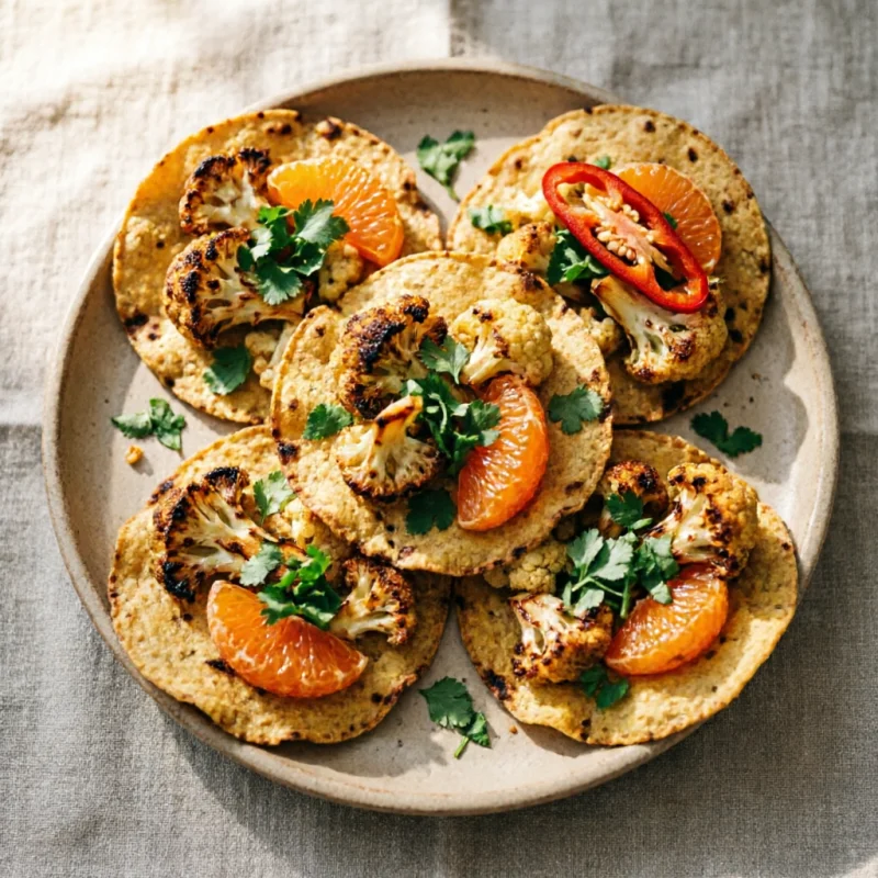 Tostadas de Coliflor Rostizada y Guindilla