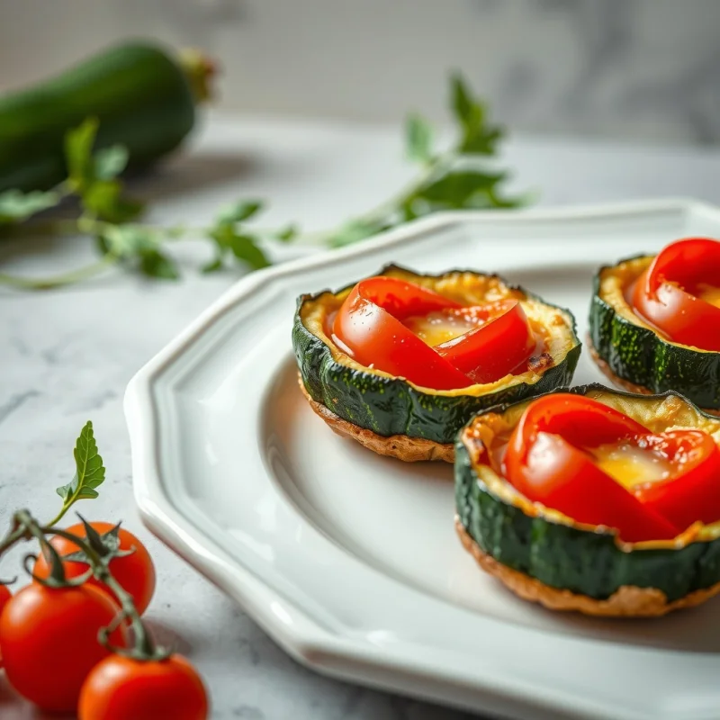 Tartaletas de Calabacín Rellenas de Miso y Tomate
