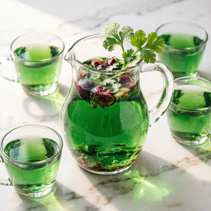 Infusión Verde de Ciruela y Cilantro