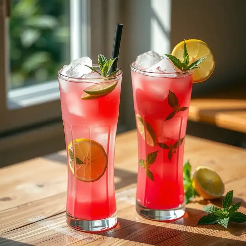 Limonada Rosa Refrescante de Frutos Rojos