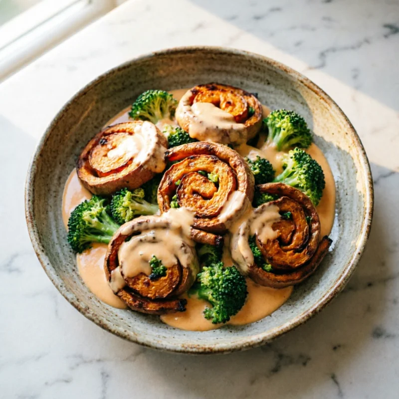 Rollitos de Batata y Brócoli con Alioli de Naranja
