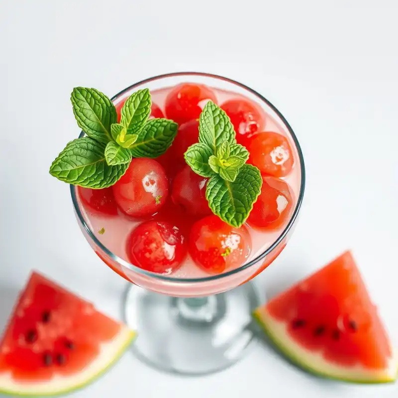 Perlas de Sandía Glaseadas con Menta y Chile