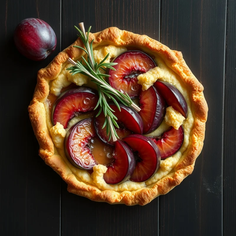 Tarta Rústica de Ciruelas y Romero