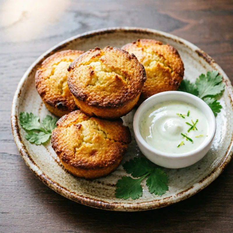 Pastelitos de Maíz y Chile con Aderezo de Yogur