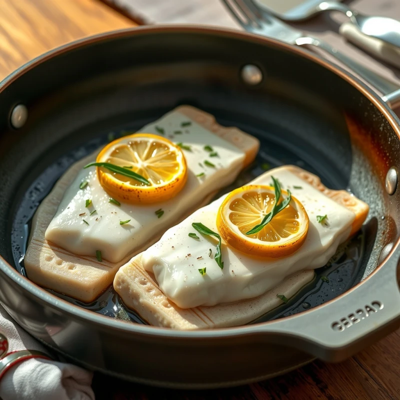 Lubina Mediterránea con Salsa de Alcaparras y Limón
