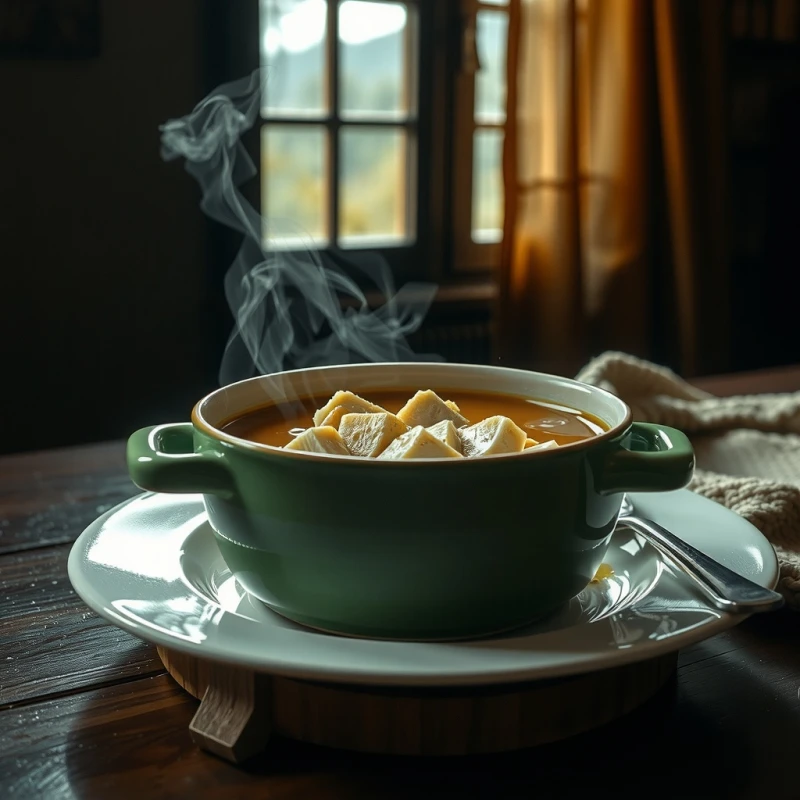 Caldo Dorado de Pollo y Jengibre