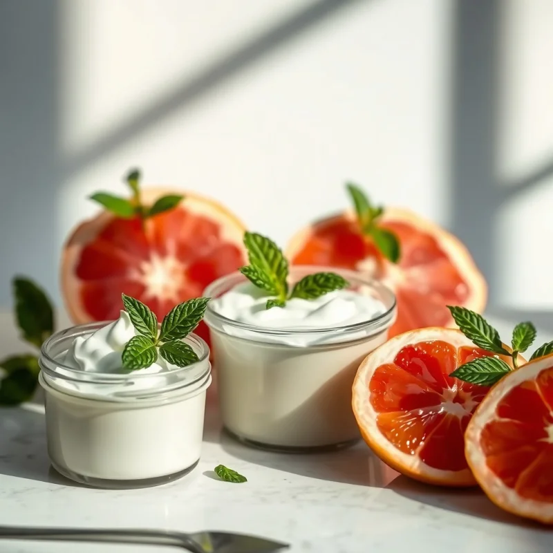 Esferas de Pomelo Ácido y Cítrico con Nube de Lima