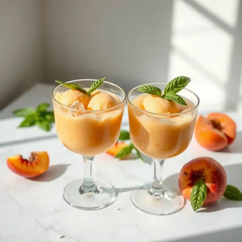 Sorbetto de Melocotón y Albahaca Veraniego