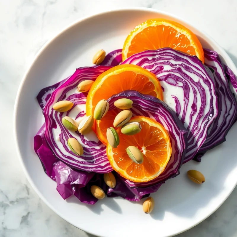 Carpaccio de Col Lombarda y Naranja